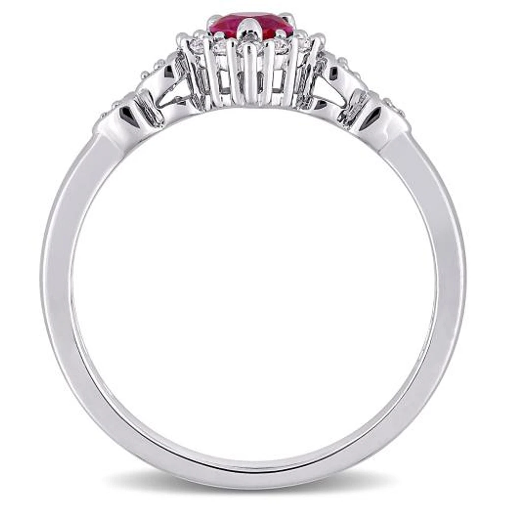 JULIANNA B Sterling Silver Created Ruby & White Sapphire Ring