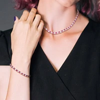 Julianna B Sterling Silver Created Ruby & Created White Sapphire Set