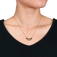 Julianna B Yellow Plated Sterling Silver Multi-Gemstone Necklace 18