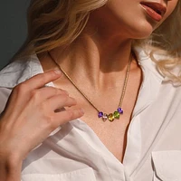 Julianna B Yellow Plated Sterling Silver Multi-Gemstone Necklace 18