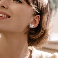 Julianna B Sterling Silver Blue Topaz Butterfly Earrings
