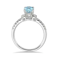 New Brilliance Lab Grown 1.23CTW Blue & White Diamond Ring in 14K White Gold