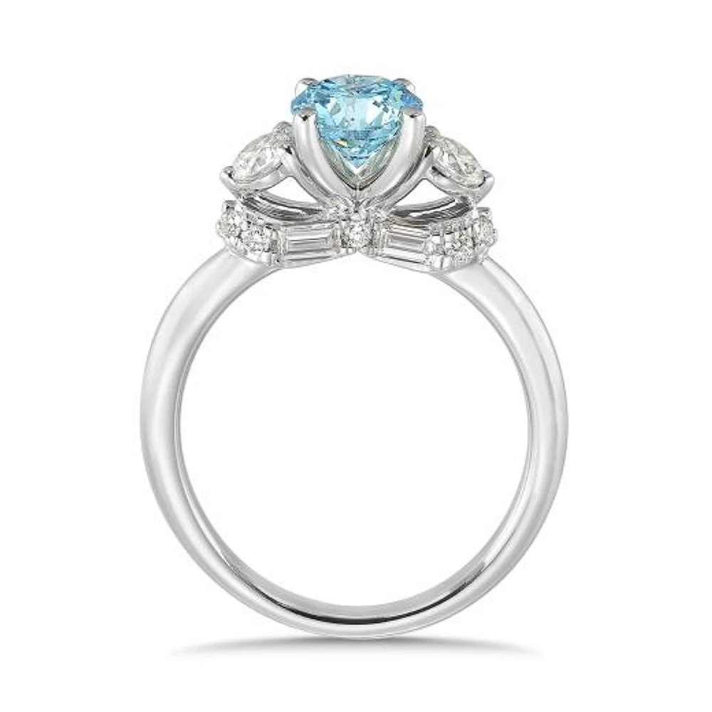 New Brilliance Lab Grown 1.63CTW & White Diamond Ring in 14K White Gold