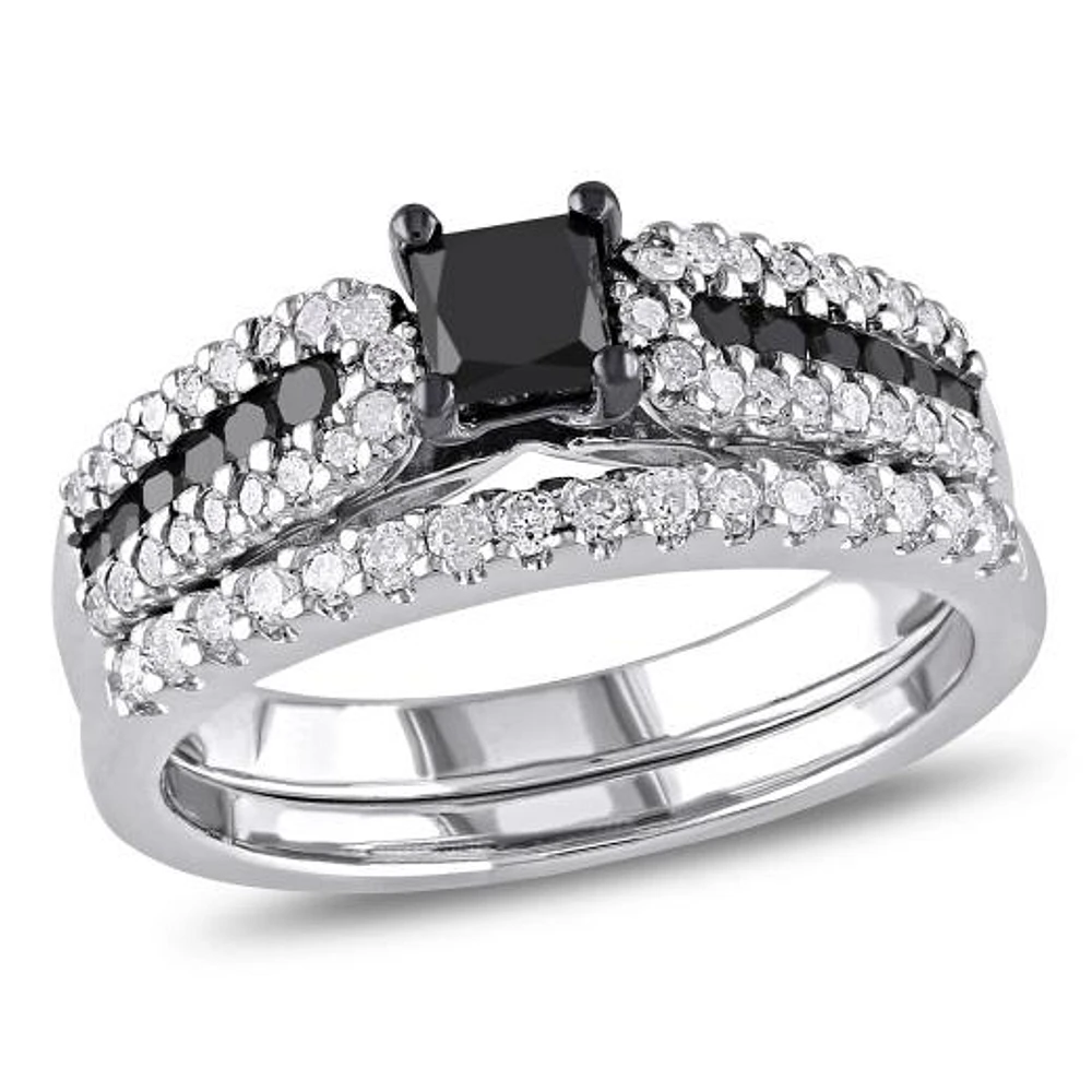 JULIANNA B 0.98CTW Diamond Bridal Set Sterling Silver