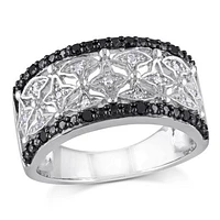 JULIANNA B 0.15CTW Black & White Diamond Fashion Ring Sterling Silver