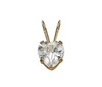10K Yellow Gold 13" 5mm White Cubic Zirconia Heart