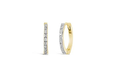 Hollywood Hoops 13mm Yellow Gold 0.05CTW Diamond Earrings