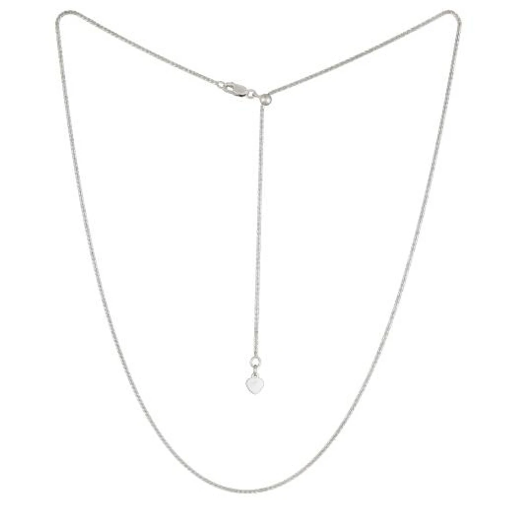 10K White Gold Adjustable to 22" 1.4mm Sparkle Chain