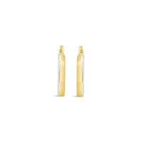10K Two-Tone Hoop Earrings
