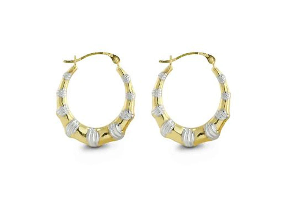 10K Two-Tone Gold Hoop Earrings