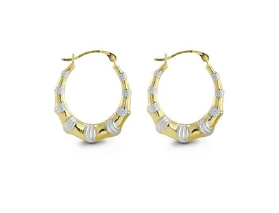 10K Two-Tone Gold Hoop Earrings