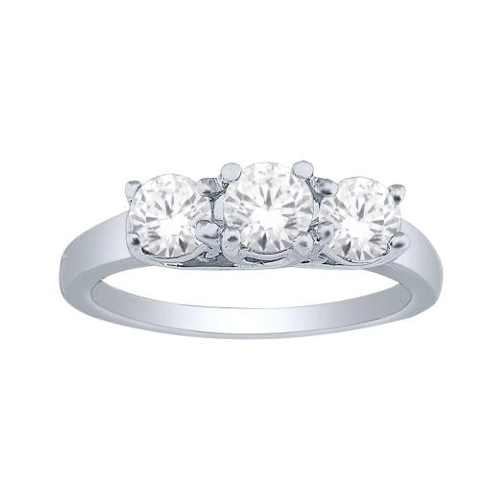 Tradition White Gold 1.00CTW Three-Stone Diamond Anniversary Ring