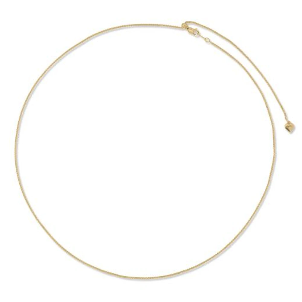 10K Yellow Gold Adjustable to 22" 0.90mm Wheat Chain