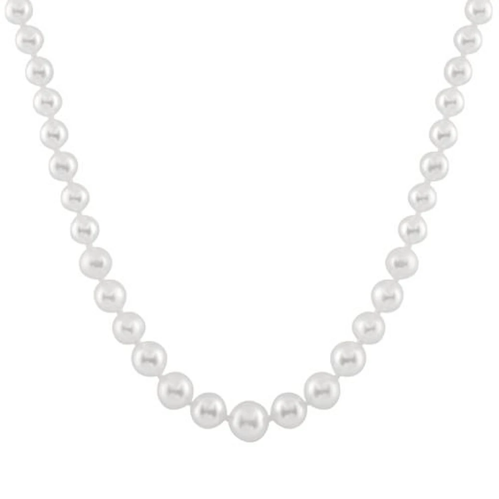 Graduated 4mm- 8mm Freshwater White Pearl 18" Necklace