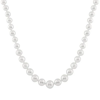 Graduated 4mm- 8mm Freshwater White Pearl 18" Necklace