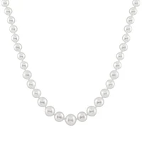 Graduated 4mm- 8mm Freshwater White Pearl 18" Necklace