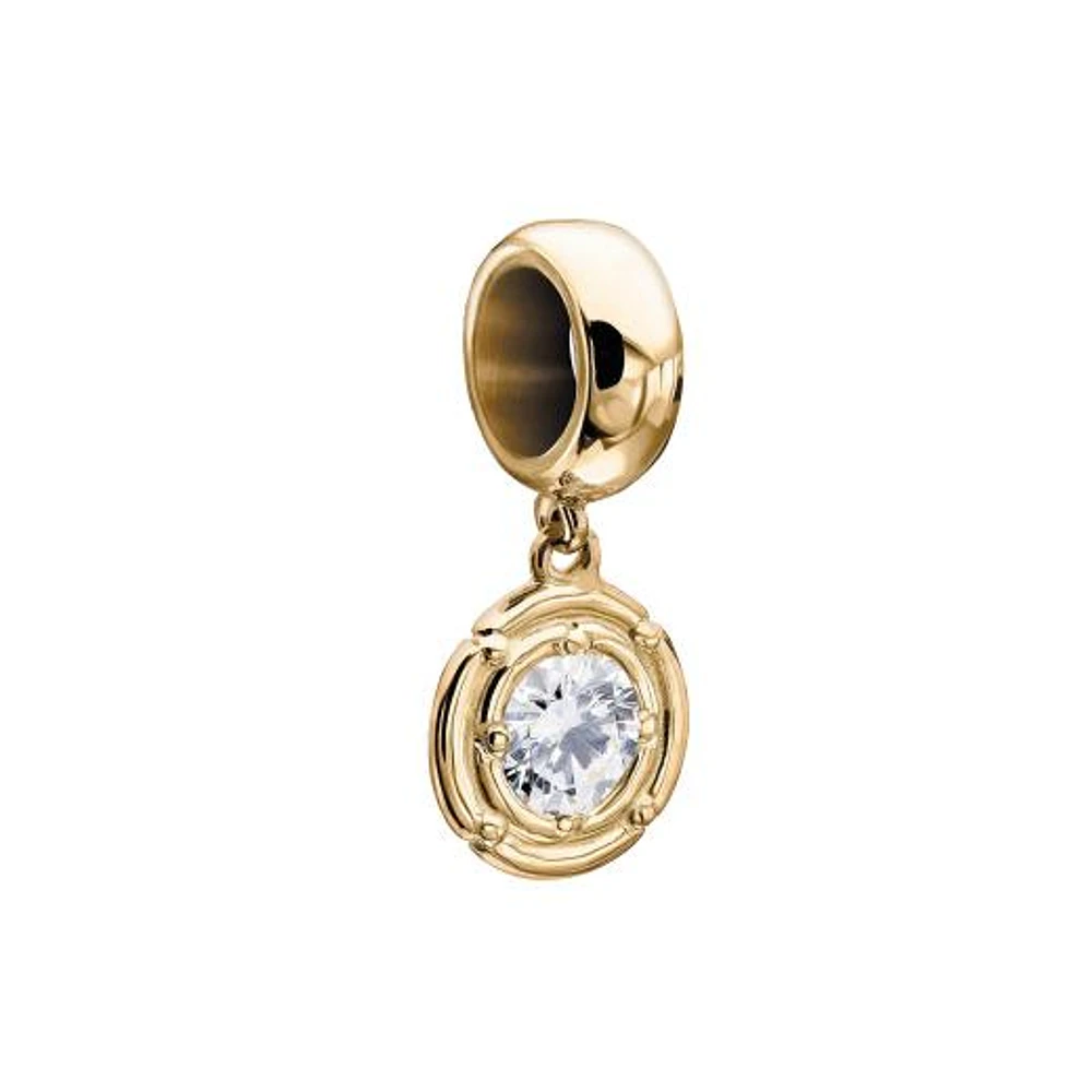 Chamilia 10K Yellow Gold & Sterling Silver Rosette Drop Clear Swarovski