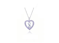 Sterling Silver Created Pink Sapphire Infinity Heart Pendant