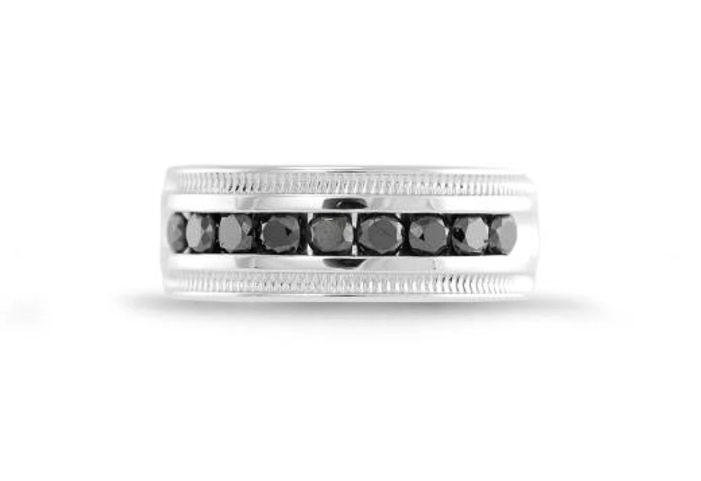 Sterling Silver Black Diamond 1.00CTW Diamond Band