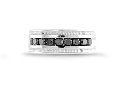 Sterling Silver Black Diamond 1.00CTW Diamond Band