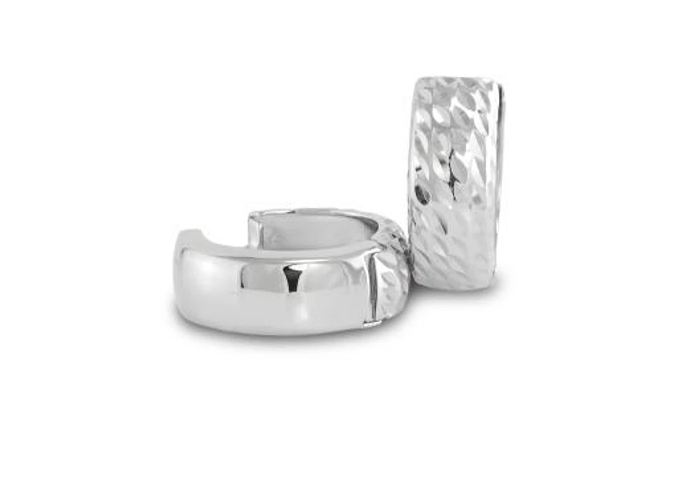 10K White Gold Hoop Earrings