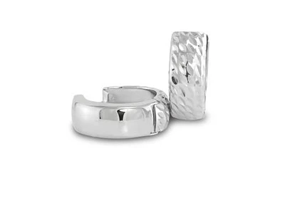 10K White Gold Hoop Earrings