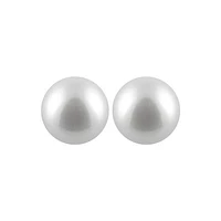 14K Yellow Gold 6 To 6.5mm White Cultured Pearl Earrings