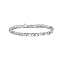 Sterling Silver & Rose Gold Diamond Infinity Mom Bracelet