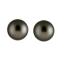 Large Tahitian Pearl Stud Earrings