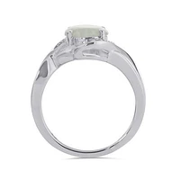 Sterling Silver Created Opal & Created White Sapphire Ring