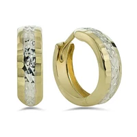 10K Two-Tone Gold Hoops