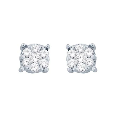 10K White Gold 0.10CTW Bouquet Diamond Studs
