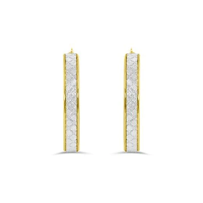 10K Yellow Gold Glitter Hoops