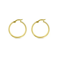 10K Yellow Gold Glitter Hoops