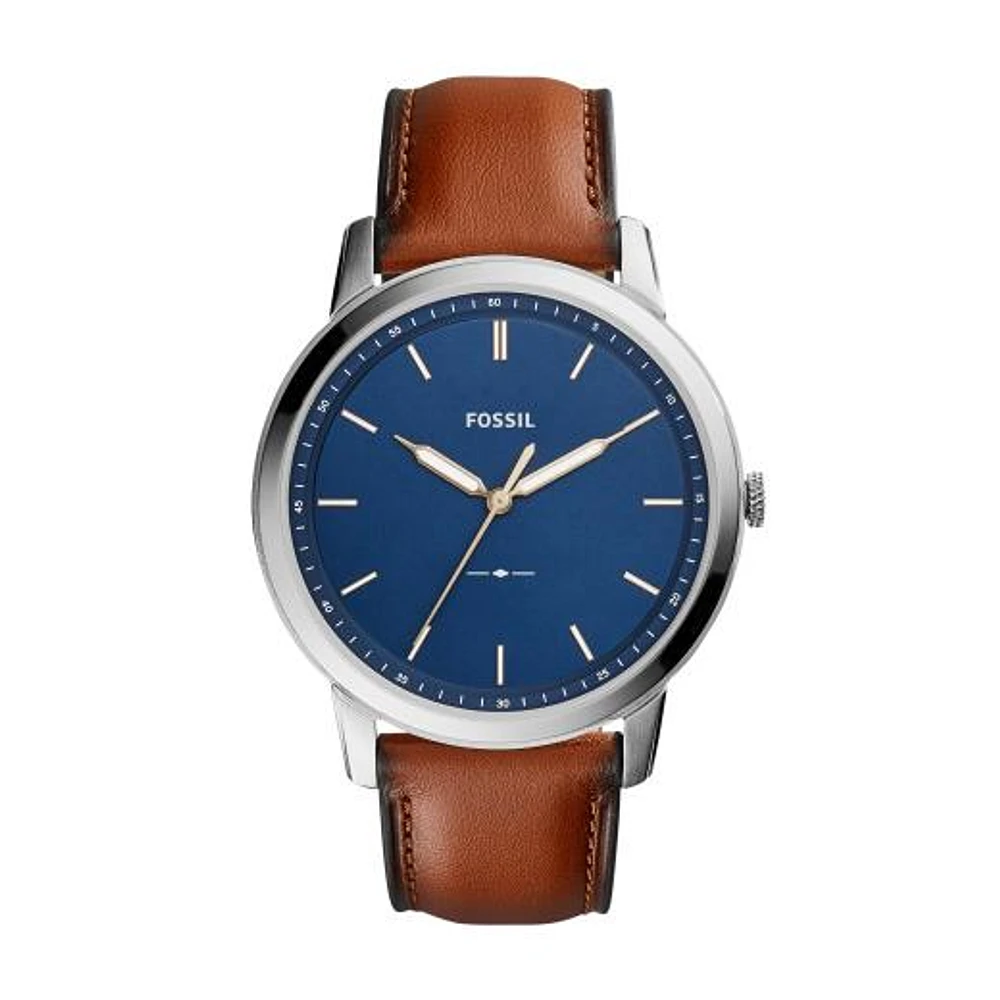 Fossil Men's Brown Leather Minimalist Watch
