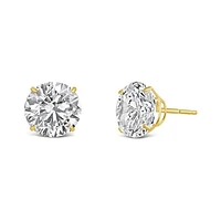 10K Gold 8mm Round Cubic Zirconia Studs