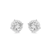10K White Gold 6mm Round Cubic Zirconia Studs