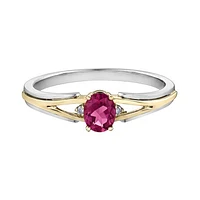 10K White & Yellow Gold Topaz & 0.015CTW Diamond Ring
