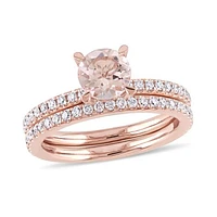 Julianna B 14K Rose Gold 0.60CTW Diamond & Morganite Bridal Set