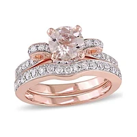 Julianna B 14K Rose Gold 0.50CTW Diamond & Morganite Bridal Set