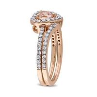 Julianna B 10K Rose Gold 0.50CTW Diamond & Morganite Bridal Set