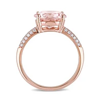 Julianna B 14K Rose Gold 0.20CTW Diamond & Morganite Ring