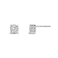 14K White Gold 1.00CTW Diamond Earrings