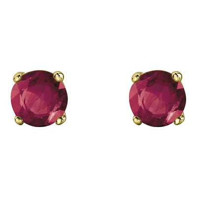 10K Yellow Gold Ruby Stud Earrings