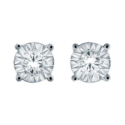 10K White Gold 0.25CTW Diamond Studs