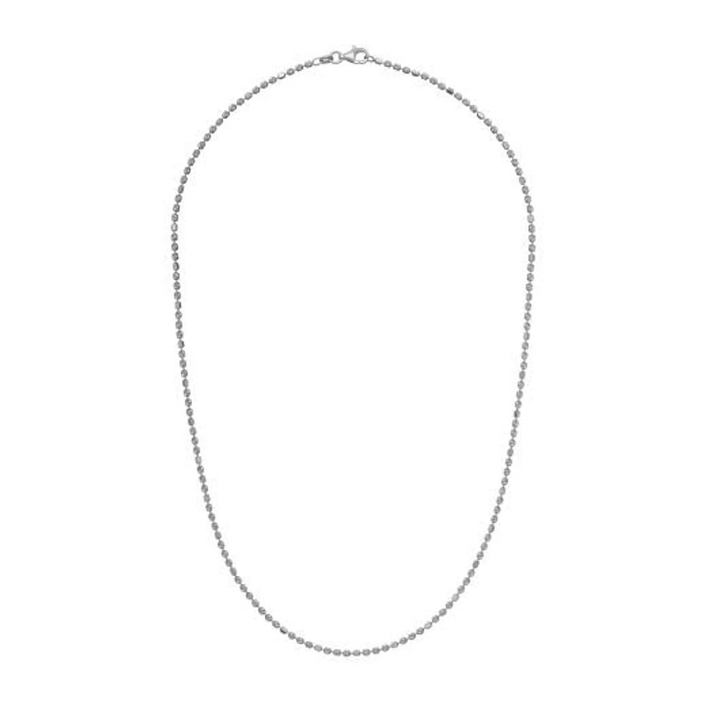 Sterling Silver 24" 2mm Diamond Cut Necklace