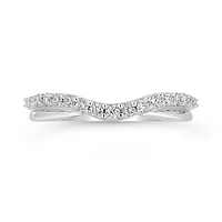 14K White Gold 0.25CTW Contour Diamond Band