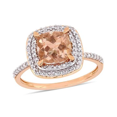 Julianna B 14K Rose Gold 0.09CTW Diamond & Morganite Ring