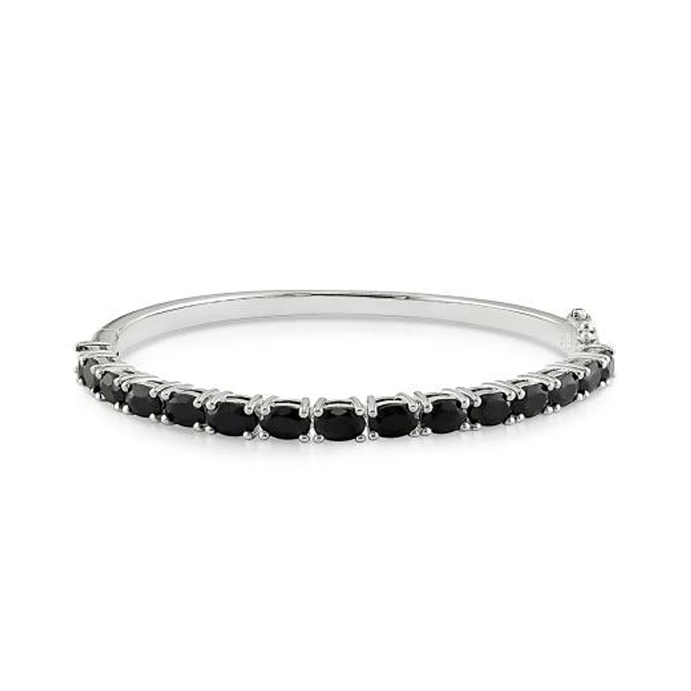Julianna B Sterling Silver Black Sapphire Bangle