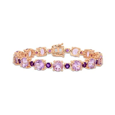 Julianna B Sterling Silver & 18K Rose Gold Plated Rose Amethyst Bracelet